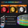 Nilight 4PCS 15.5inch Wheel Ring Lights Deram Color with APP and Remote Control Neon Lights Million Colors w/Turn Signal and Braking Function for Car Van SUV Truck