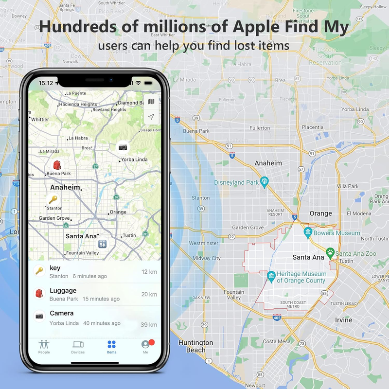 Key Finder and Luggage Tracker 2 Pack, Smart Tag Works with Apple Find My (iOS O