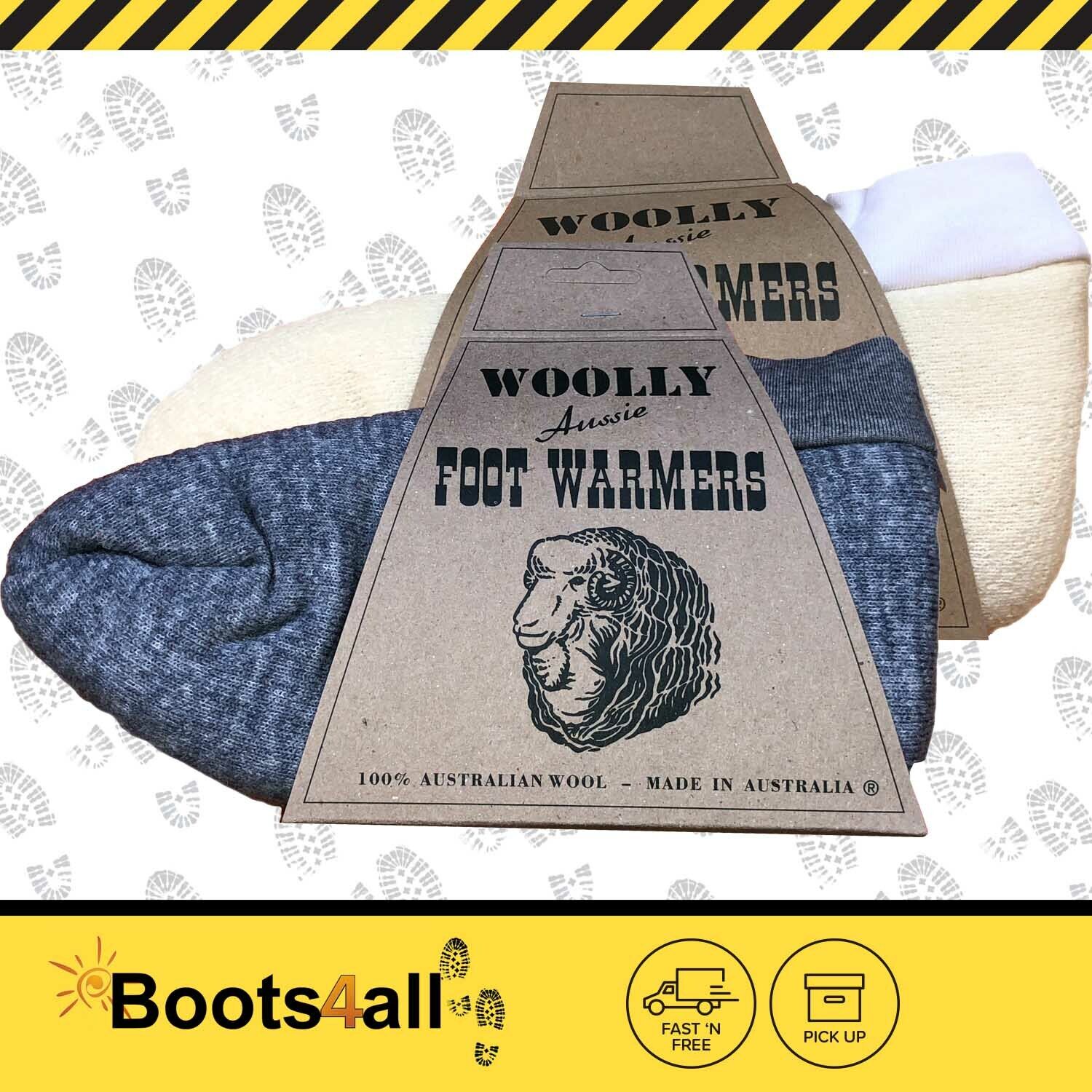 Woolly Aussie Foot Warmers Unisex Sheepskin Slippers Bed Socks | eBay