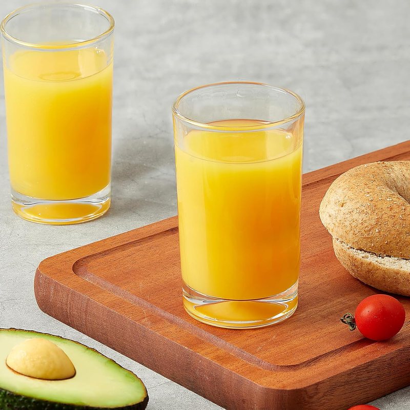 Small Juice Glasses Set of 6, 5.5Oz Heavy Base Clear Drinking Glasses