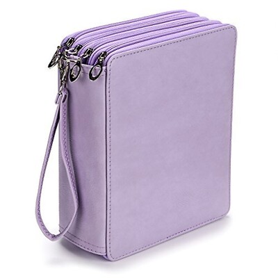 BTSKY Colored Pencil Case Holder- Big Capacity Deluxe PU Leather Storage Penc...