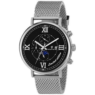 Pre-owned Christian Van Sant Men's Somptueuse Black Dial Watch - Cv1151