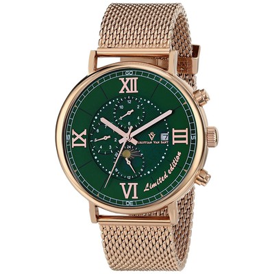 Pre-owned Christian Van Sant Men's Somptueuse Green Dial Watch - Cv1156