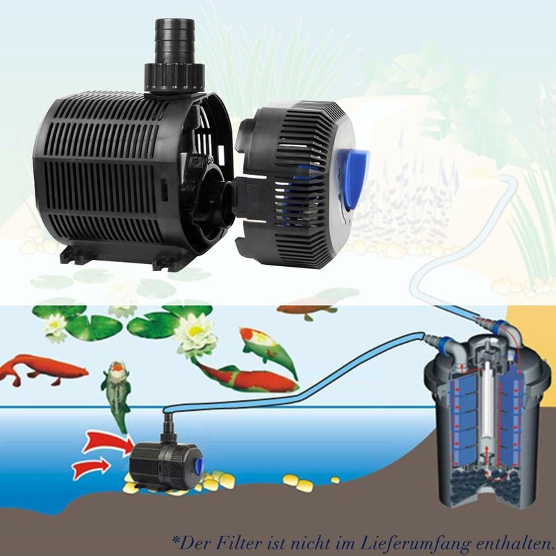 Teichpumpe Supereco Filterpumpe Bachlaufpumpe Ipx8 Wasserpumpe 35w 2300l/H Pumpe
