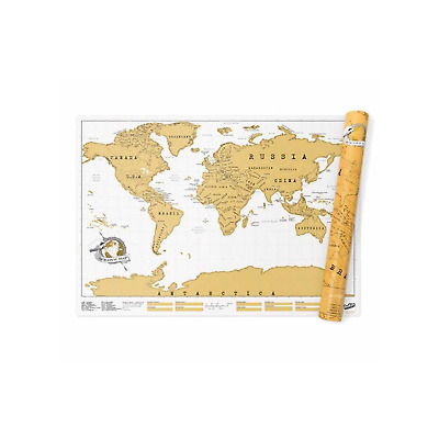 Scratch Off Map Travel Edition World Poster Personalise Journal Log Foil Top