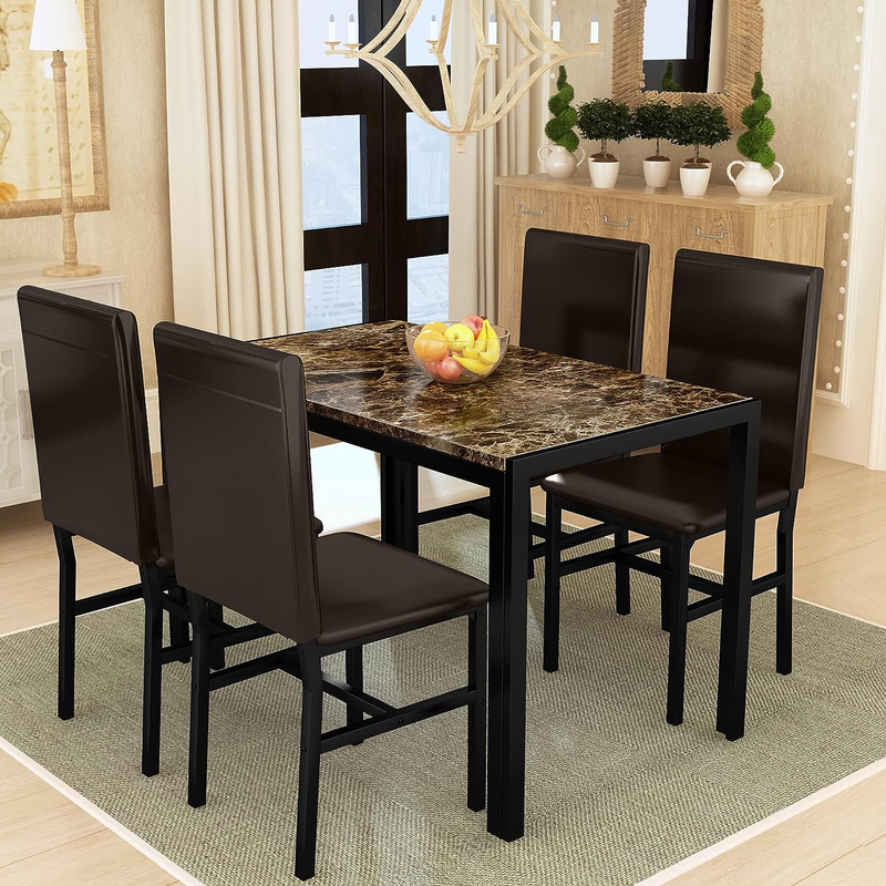 Dining Table Set for 4 Modern Dinner Table Set for 4 Faux Marble Kitchen Table a
