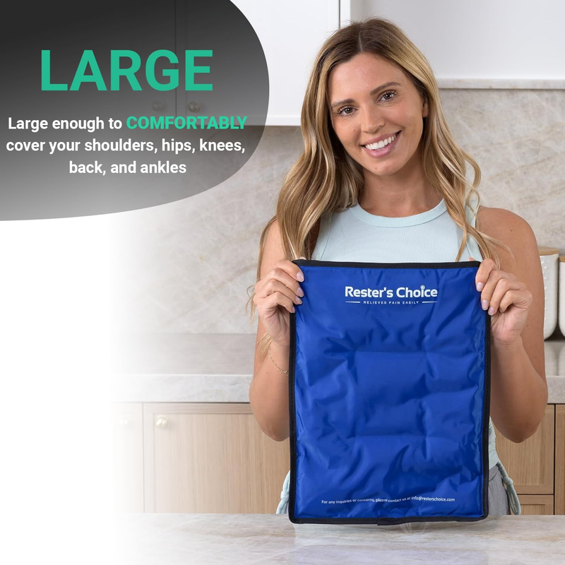 Gel Soft Flexible Ice Pack for Injuries Reusable - (Large: 11"x14.5") for Hip, S