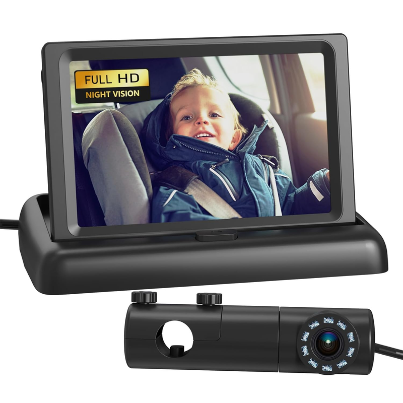 Baby Car Camera, HD 1080P Display Baby Car Mirror with Night