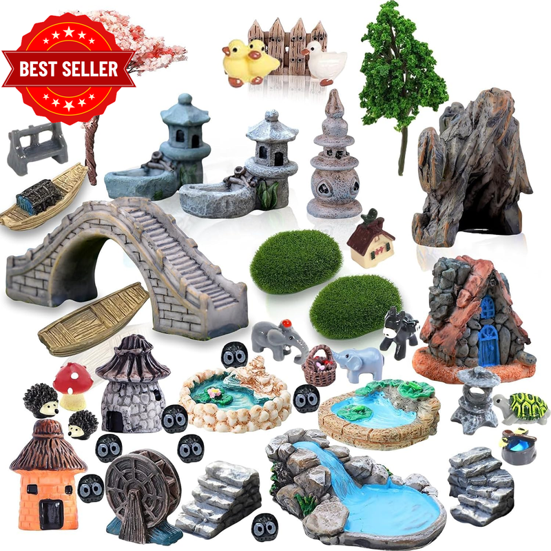 Fairy Garden Accessories Outdoor, 42 Zen Accessories, Miniature Decorations Supp