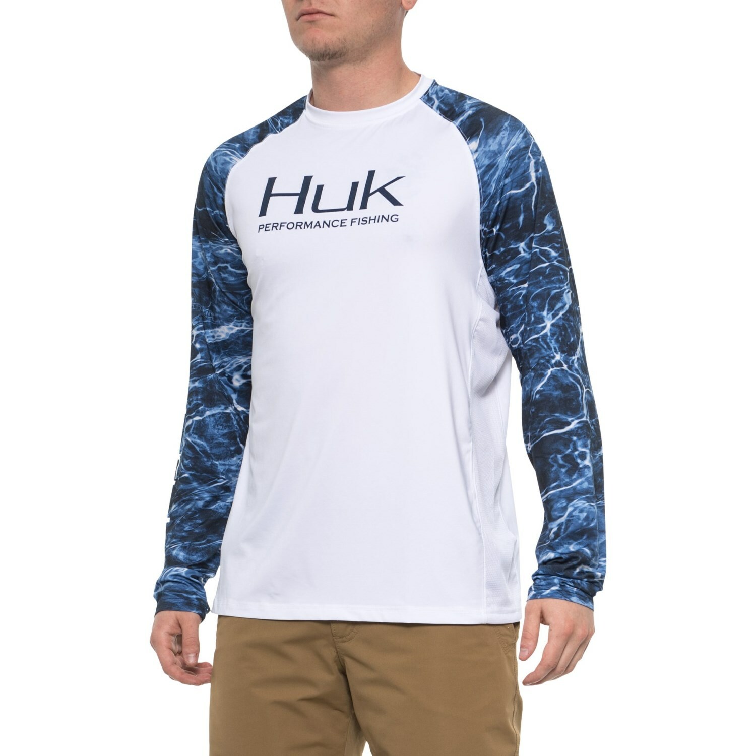 HUK Рубашка для рыбалки с двойной вентиляцией и влагоотведением, размер L/S — Elements Bluefin