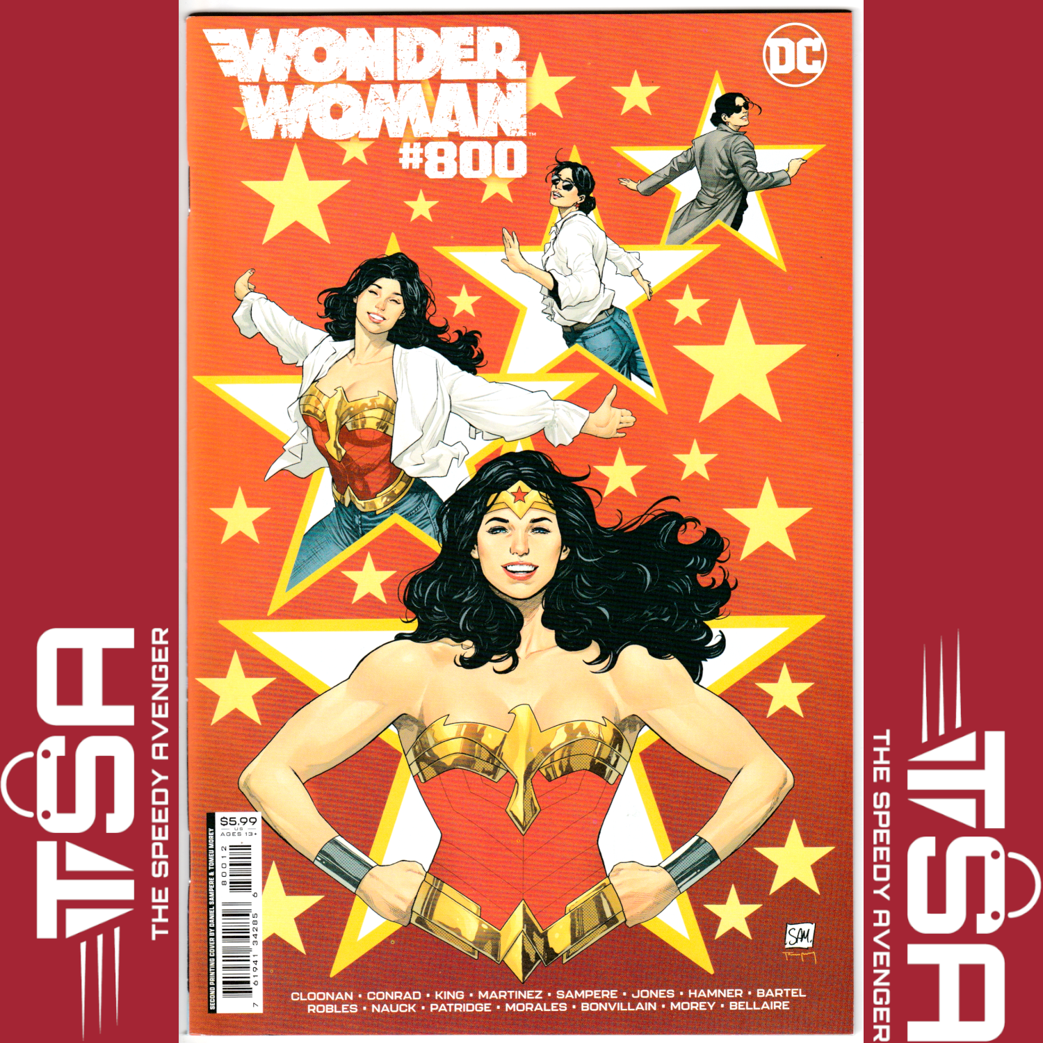 WONDER WOMAN #800 (Vol 5 2023) Daniel Sampere 2nd Printing FIRST TRINITY KEY!