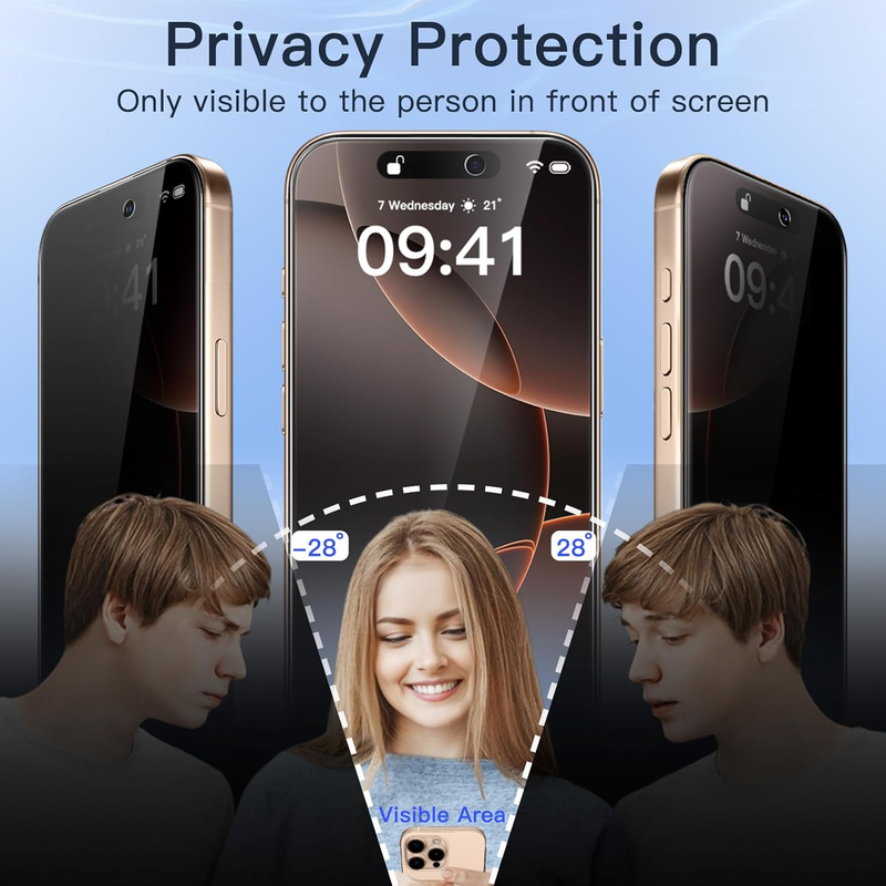 Privacy Screen Protector for iPhone 16 Pro Max 6.9-Inch with Camera Lens Protect