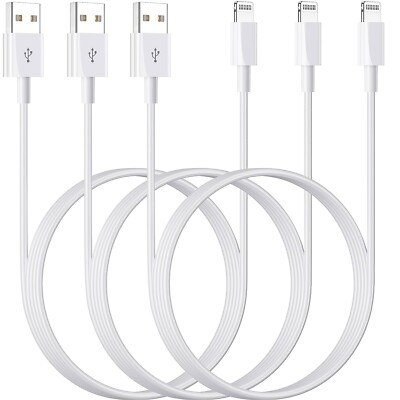 USB a to Lightning Cable 3ft 3pack Apple Mfi Certified Apple Lightning Iphone...