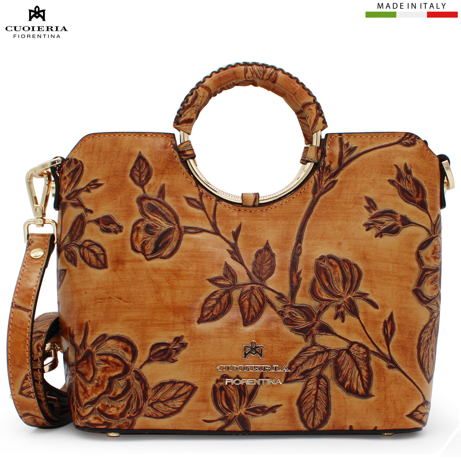 CUOIERIA FIORENTINA 本革バッグ 花柄型押し40x38cm美品 CUOIERIA FIORENTINA 本革バッグ 花柄型押し40x38cm美品 - メルカリ