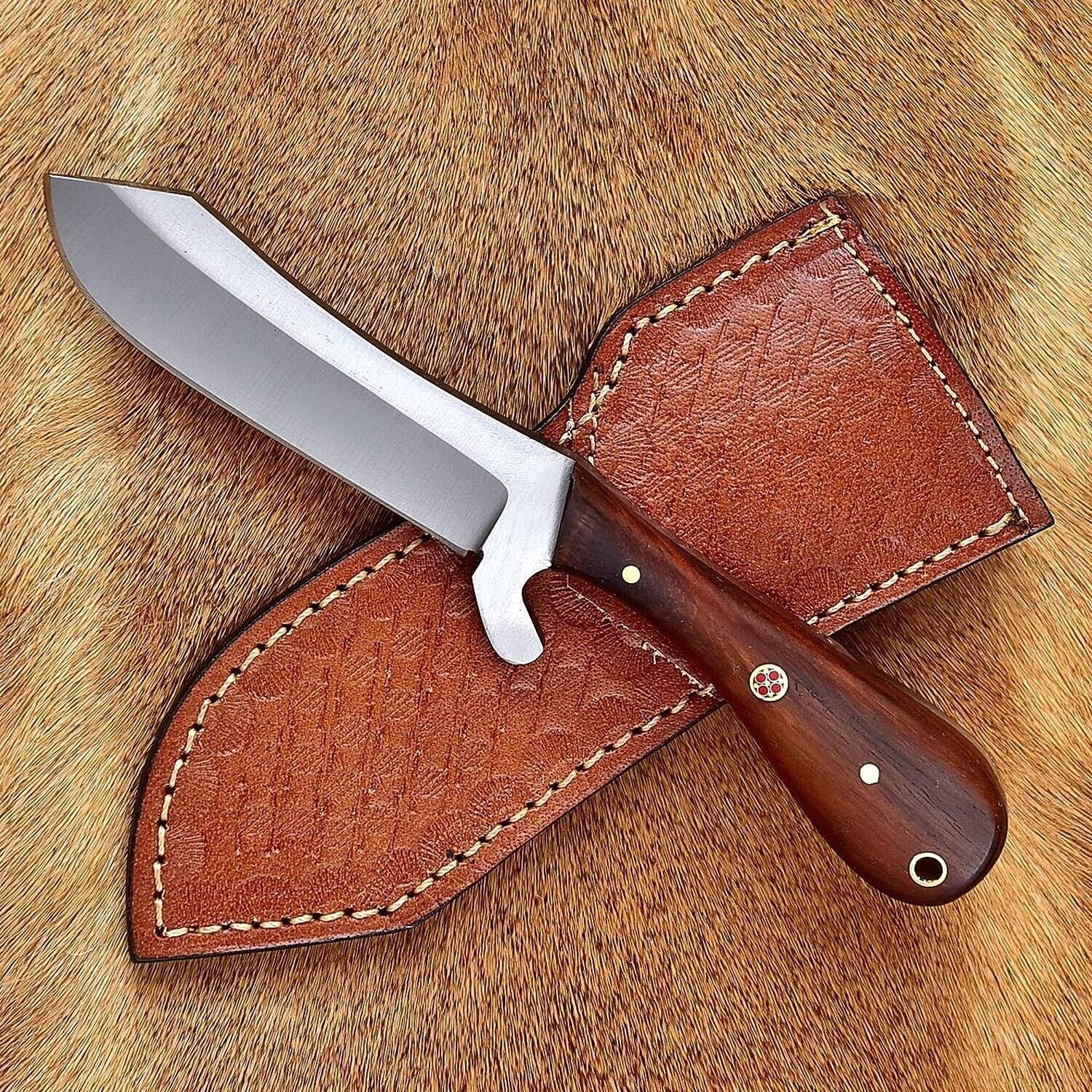 Bull Cutter Cowboy Hunting Castration and Skinning Fixed Blade EDC Knife