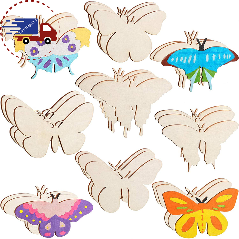 Craft Embellishments: Printed Wooden Butterflies - 6pk Craft Embellishments: Printed Wooden Butterflies - 6pk