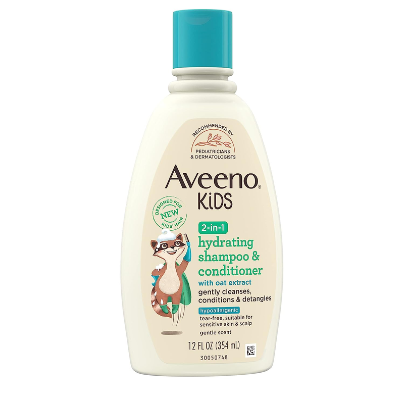 Aveeno Kids 2-in-1 Hydrating Shampoo & Conditioner, Gently Cleanses, Conditions