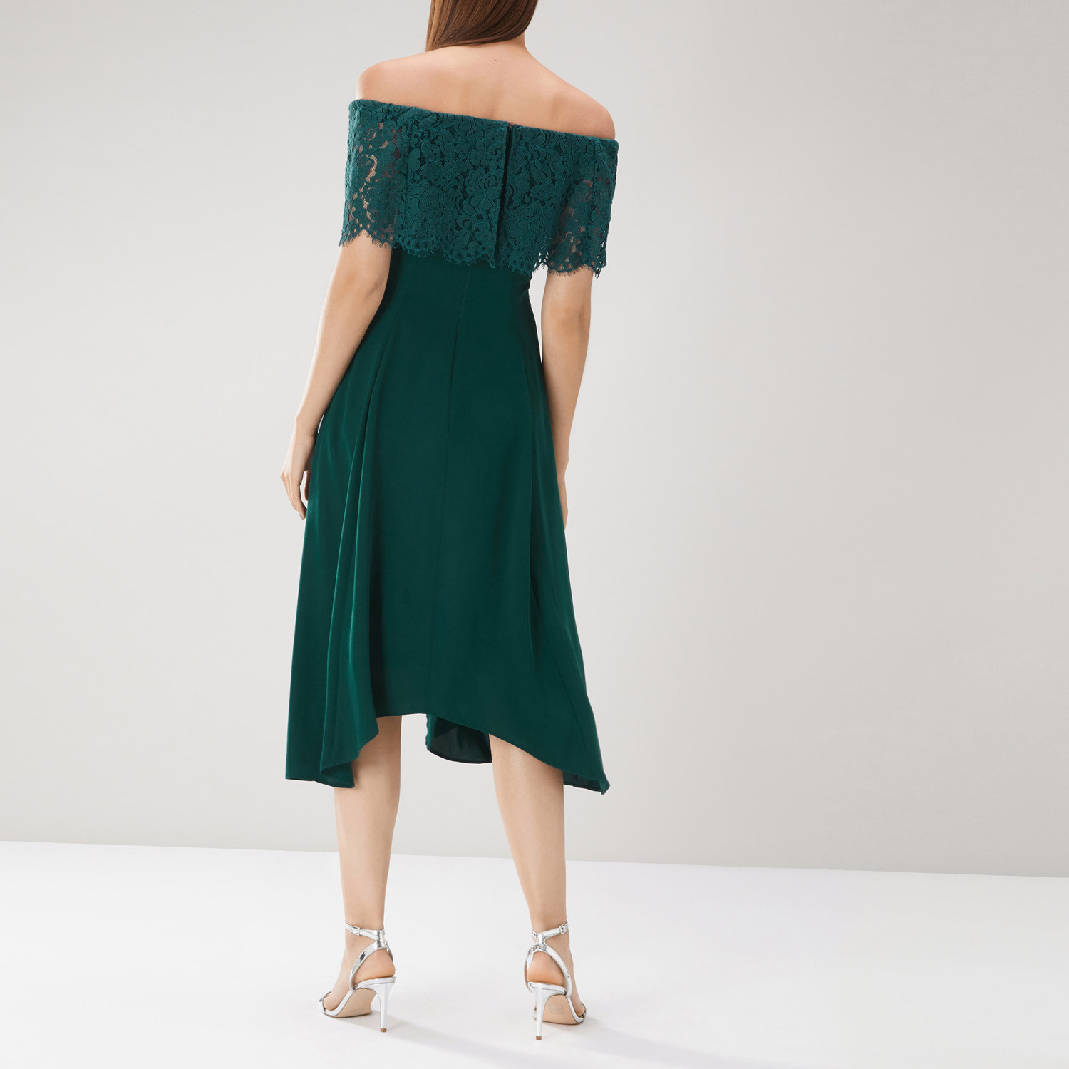 oriel lace bardot dress