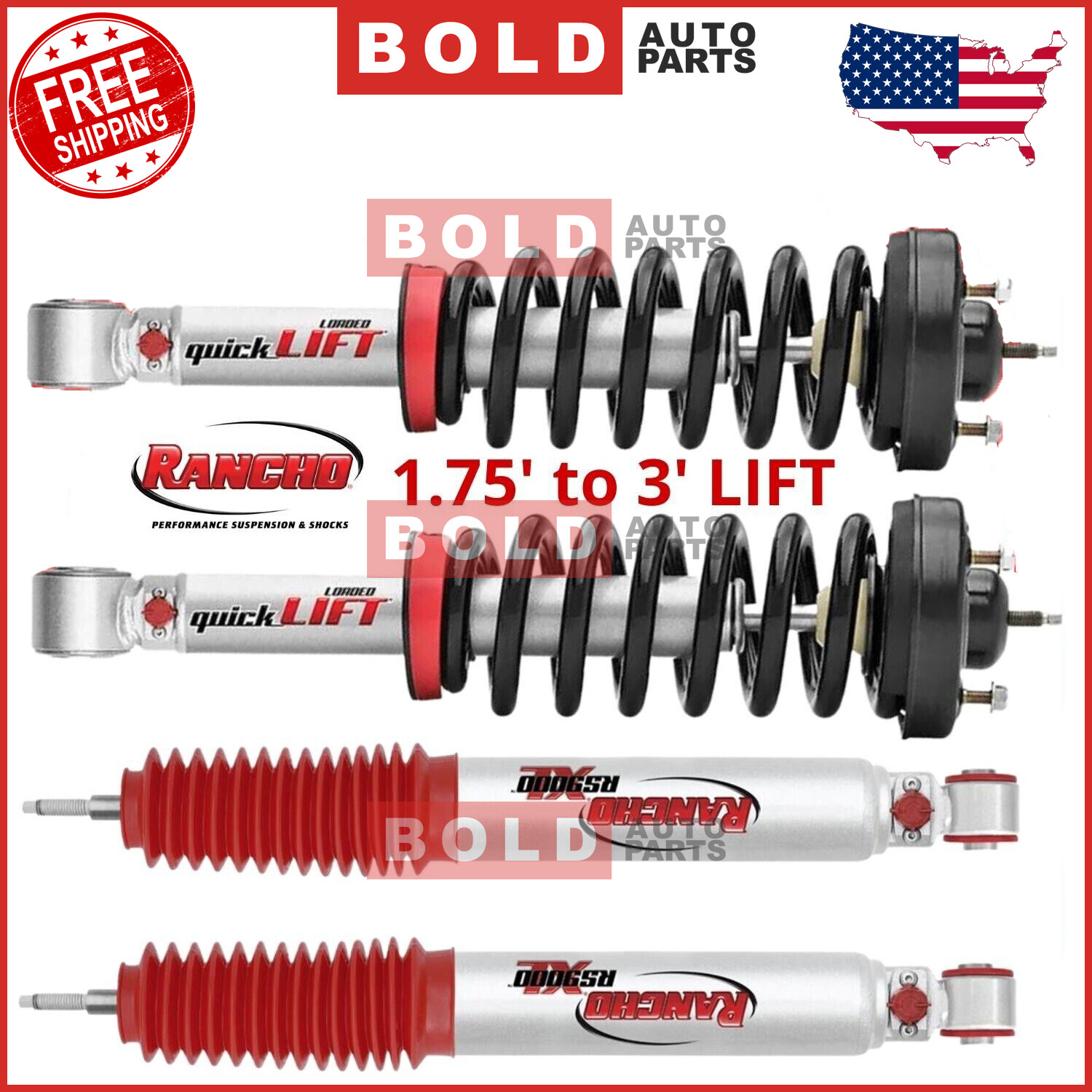 パーツ RANCHORS9000 Rancho RS9000 Adjustable Strut&Shocks for 05-12 Pathfinder 0