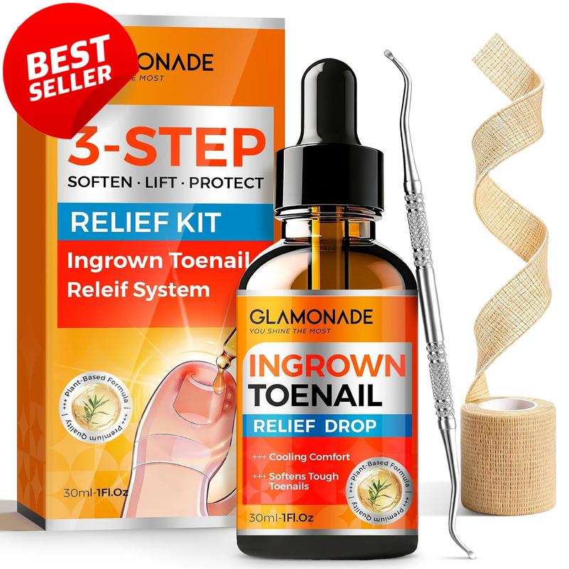 Ingrown Toenail Relief Kit Drops Tools Curved Nail Care Treatment 30Ml - US