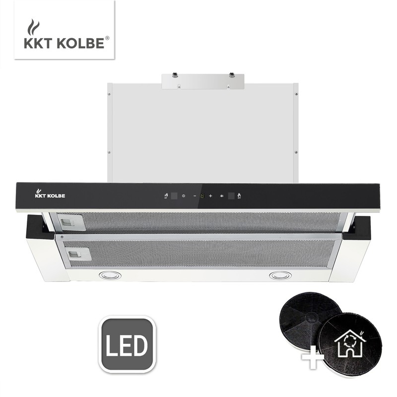 Dunstabzugshaube 60cm Einbauhaube Unterbauhaube Edelstahl Abluft Umluft Touch