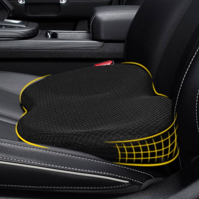 Wedge Car Seat Cushion, Memory Foam Pad for Driving Comfort | High-Density Memor