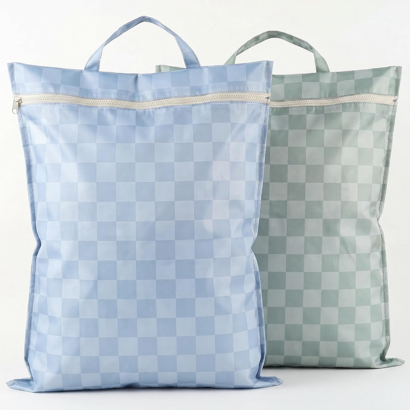 Stylish Wet Dry Bags for Swimsuits Set of 2 - Large Waterproof Laundry Bags