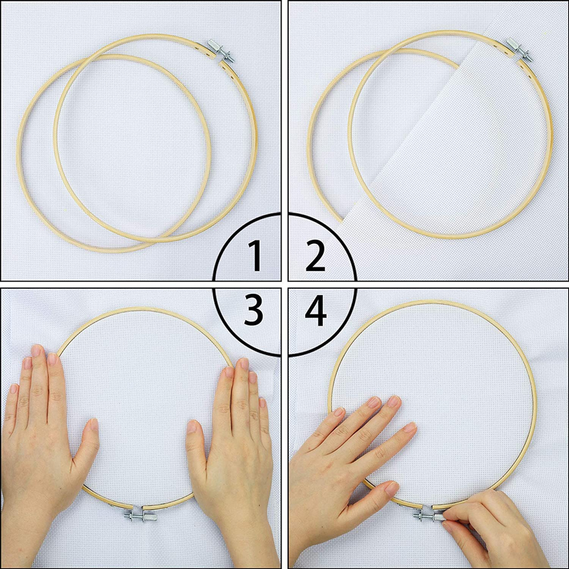 12 Pieces 3 Inch Embroidery Hoops Bamboo Circle Cross Stitch Hoop Ring for Embro