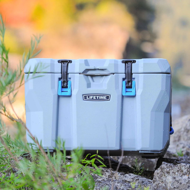 55qt Hard Sided Camping Cooler High Performance Up to 7 Days Ice Retention Gray