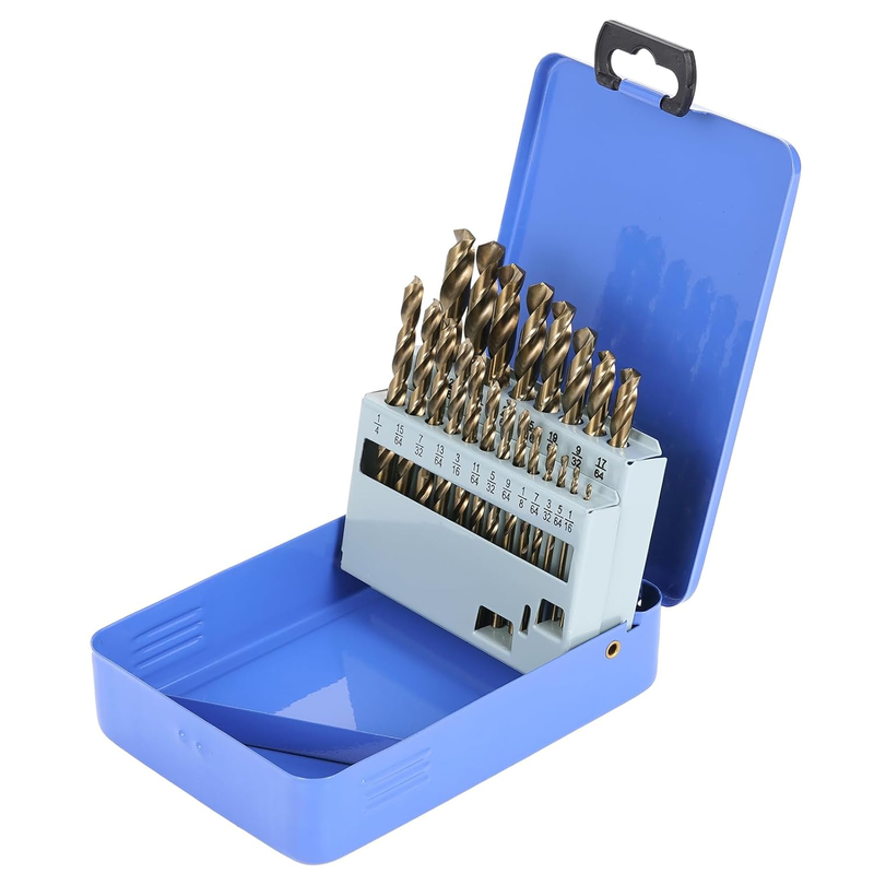 Cobalt Drill Bit Set for Hardened Metal and Stainless Steel, 21Pcs M35 High Spee