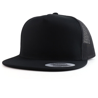Flexfit Oversize XXL Structured Blank 5 Panel Flatbill Snapback Mesh Cap