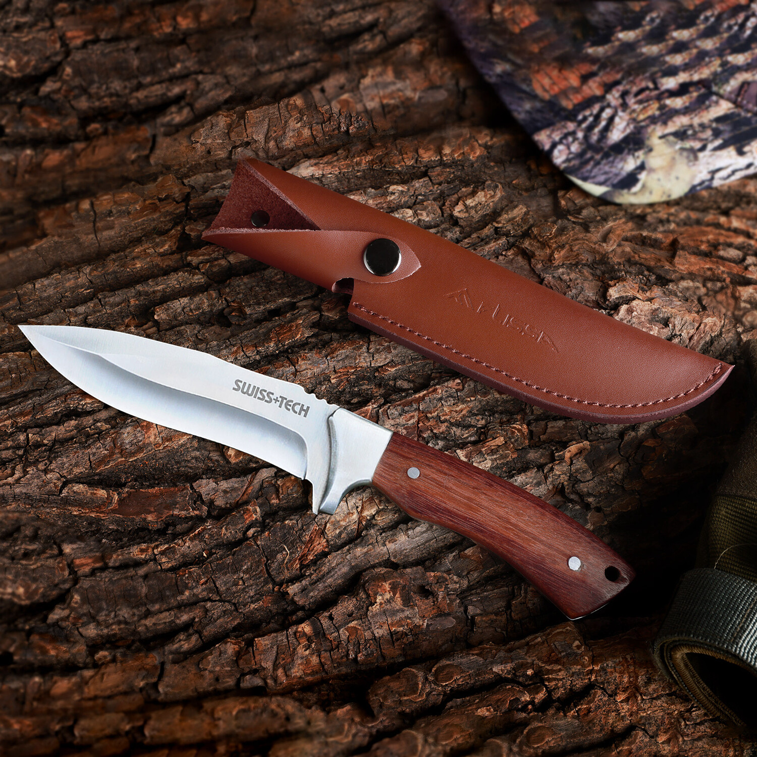 FLISSA Fixed Blade Knife w/Sheath Full Tang w/Stainless Steel Blade 4.8 inch NEW