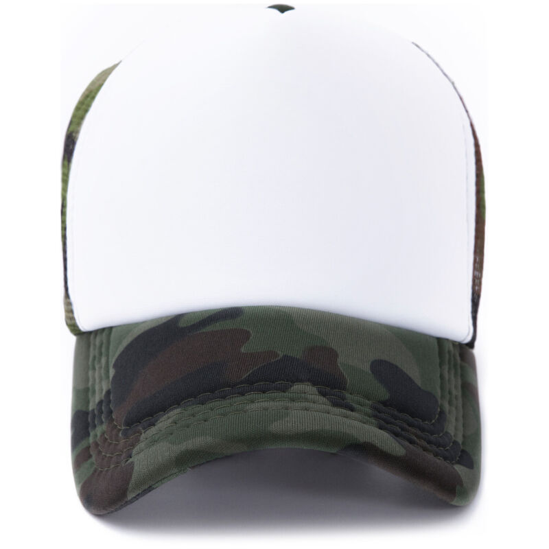 Bulk 10pcs White & Camouflage Polyester Mesh Baseball Cap Hat Sublimation Blanks