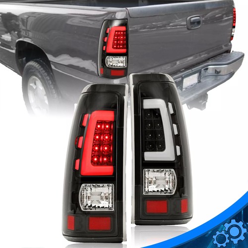 Для 99-06 Chevy Silverado GMC Sierra 1500 2500 Черная красная светодиодная трубка заднего фонаря в горошек