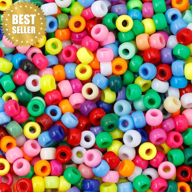 Pony Beads 1100 Pcs Beads for Jewelry Bracelets Making Kandi Beads