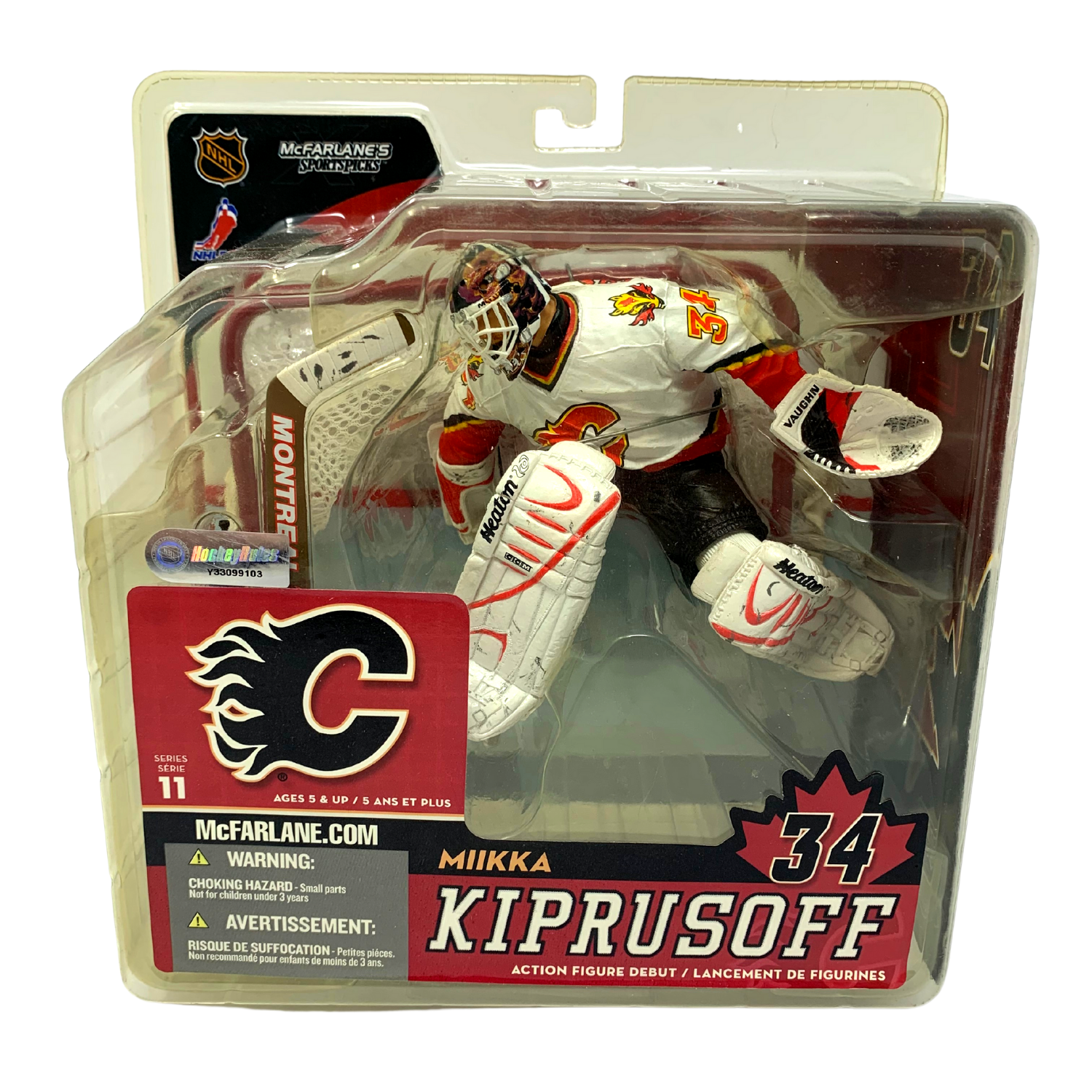 NHL Miikka Kiprusoff Action Figure Calgary Flames #34 White