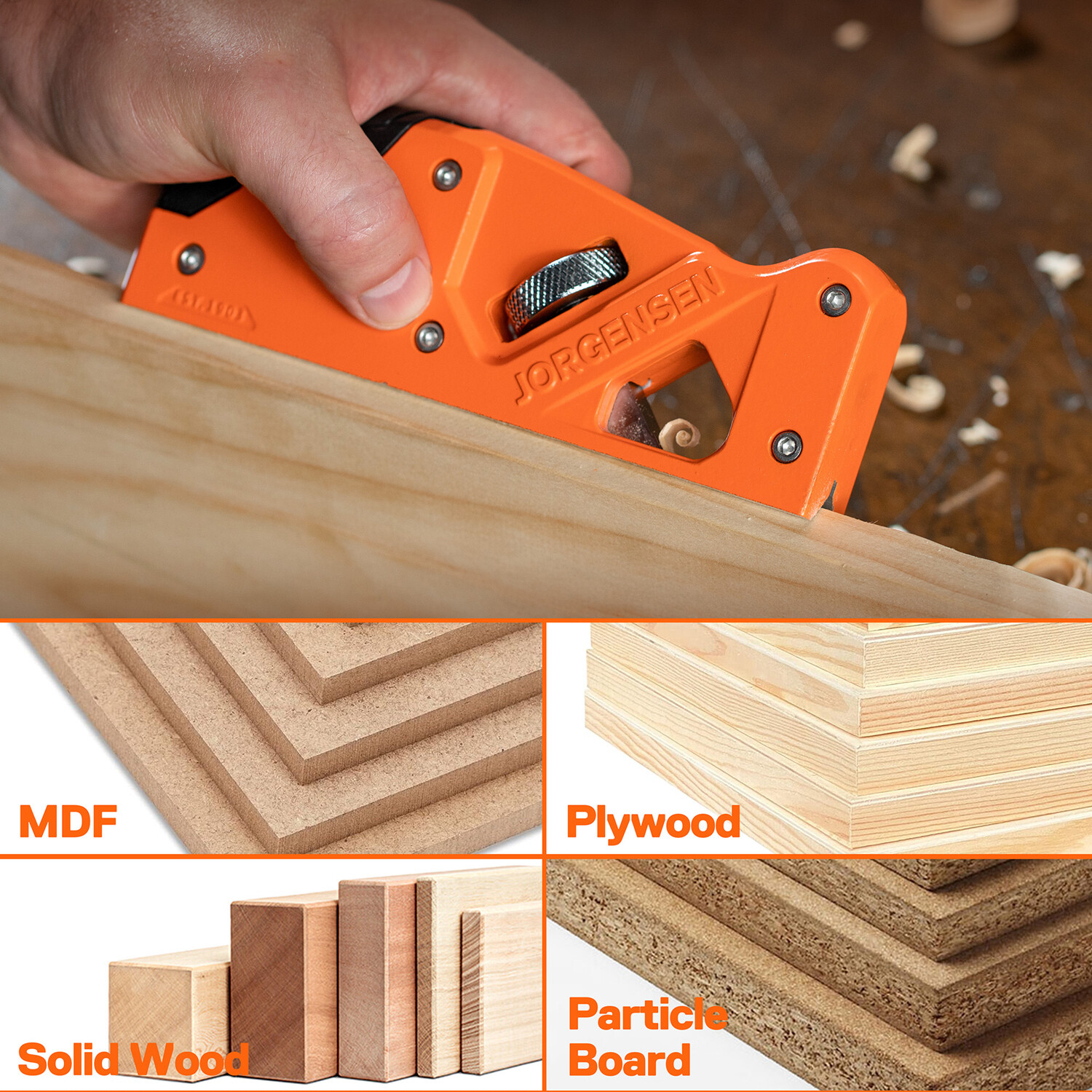 JORGENSEN Chamfer Plane Edge Corner Plane 4 Cutter Head Storage Space Hand Plane