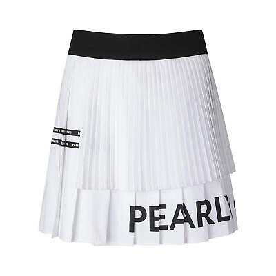 Genuine PEARLY GATES GOLF Womens Pleated Layer Logo Skirt White