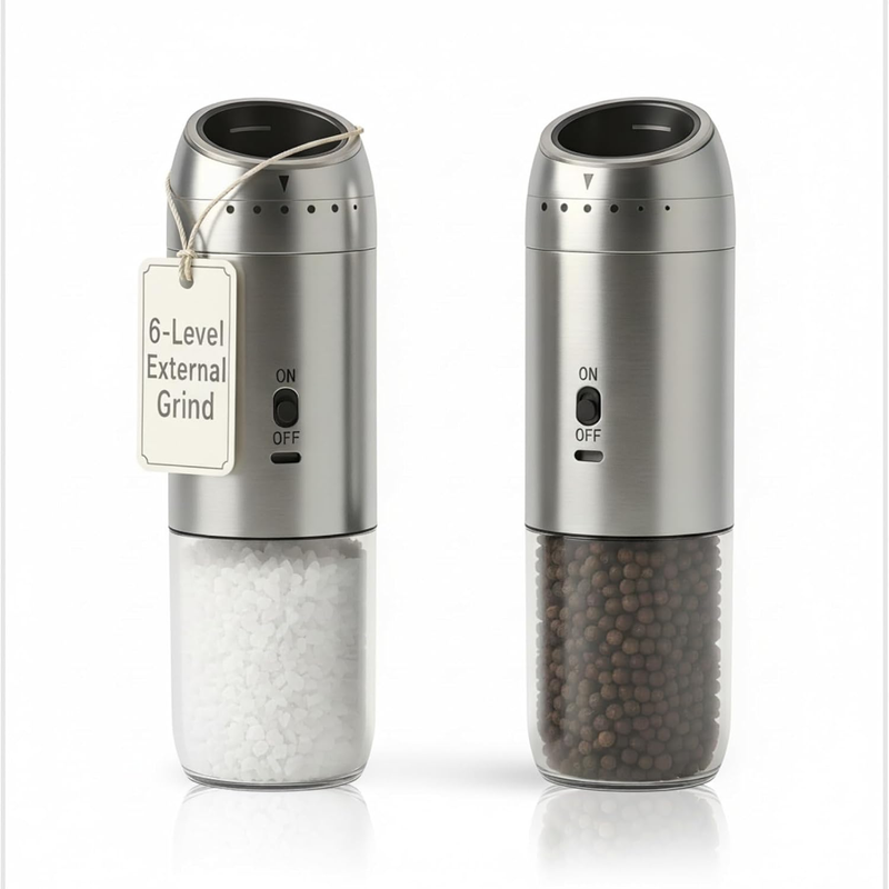 Larger Capacity Electric Salt and Pepper Grinder Set, Gravity Sensor Salt and Pe