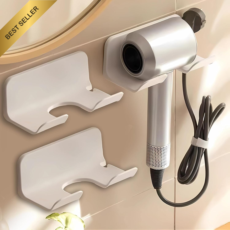 Universal Hair Dryer Holder, Blow Dryer Hanger Wall Mount for Hair Dryer Hook wi