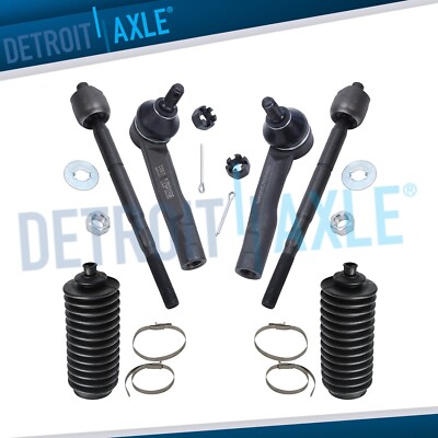 6pc Front Inner Outer Tie Rod w/ Boots For 2001 2002 2003 2004 2005 Lexus IS300