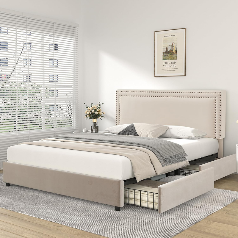 With 4 Storage Drawers, Adjustable Vel