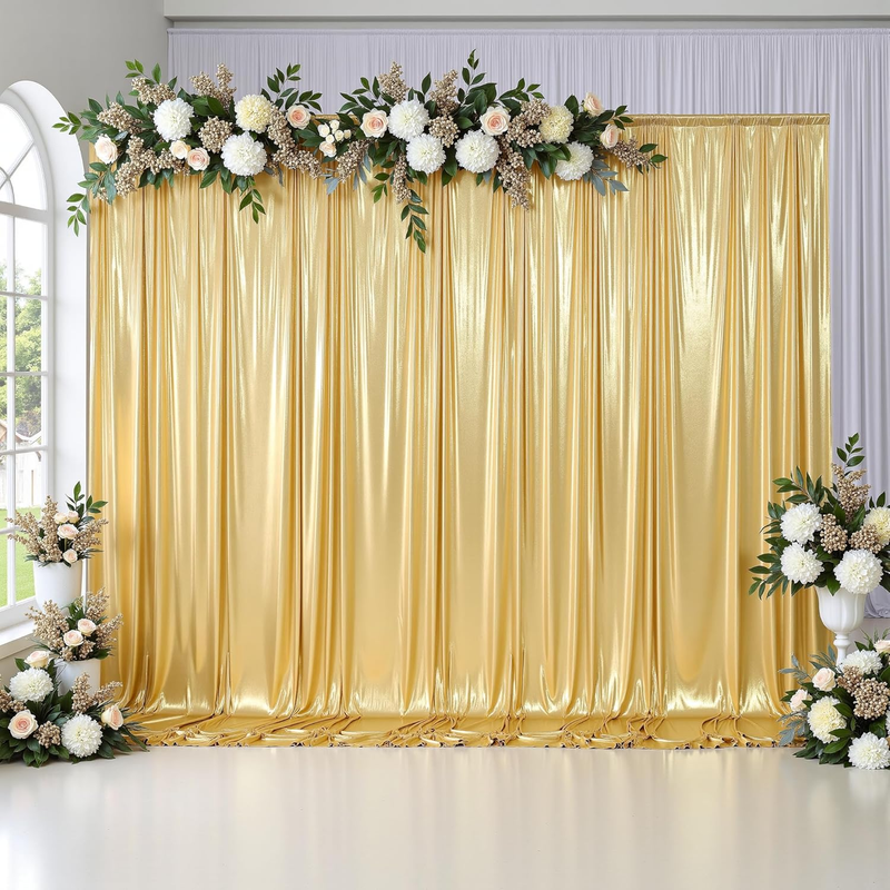 Gold Sequin Backdrop Curtain 20X10 Ft for Parties, Weddings