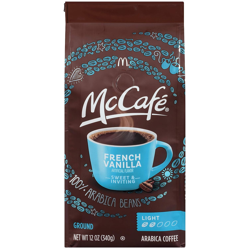 French Vanilla, Flavored Light Roast Ground Coffee, 12 Oz Bag