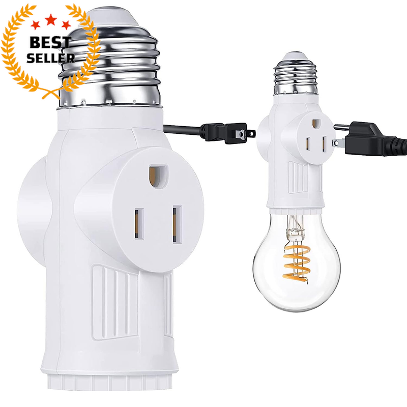 Light Bulb Outlet Socket Plug Adapter E26/E27 Light To 2 3 Prong Socket Splitter