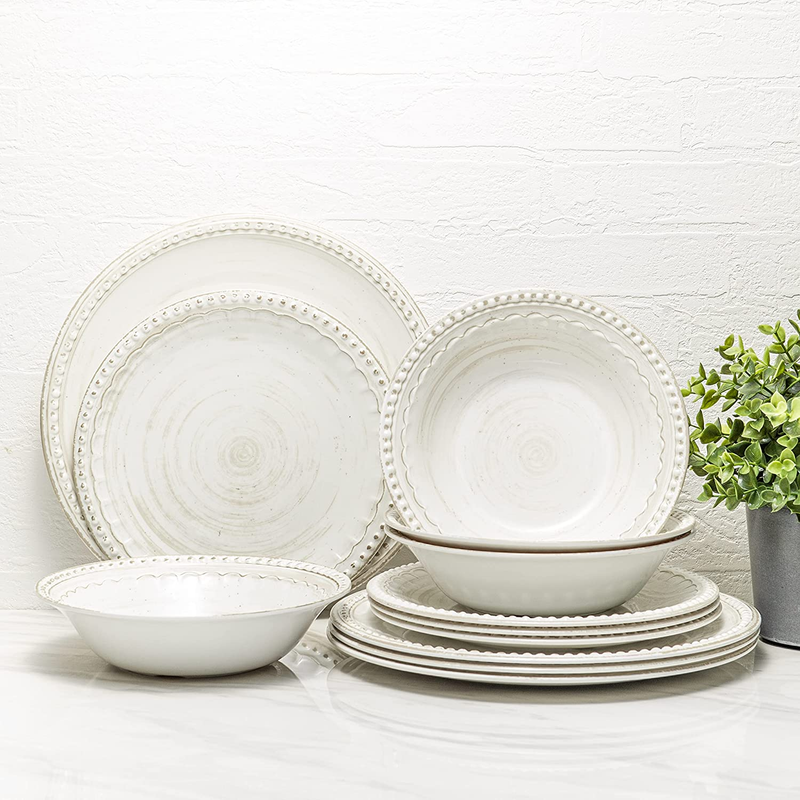 Zak Designs Melamine Dinnerware Set, 12-Piece, Service for 4
