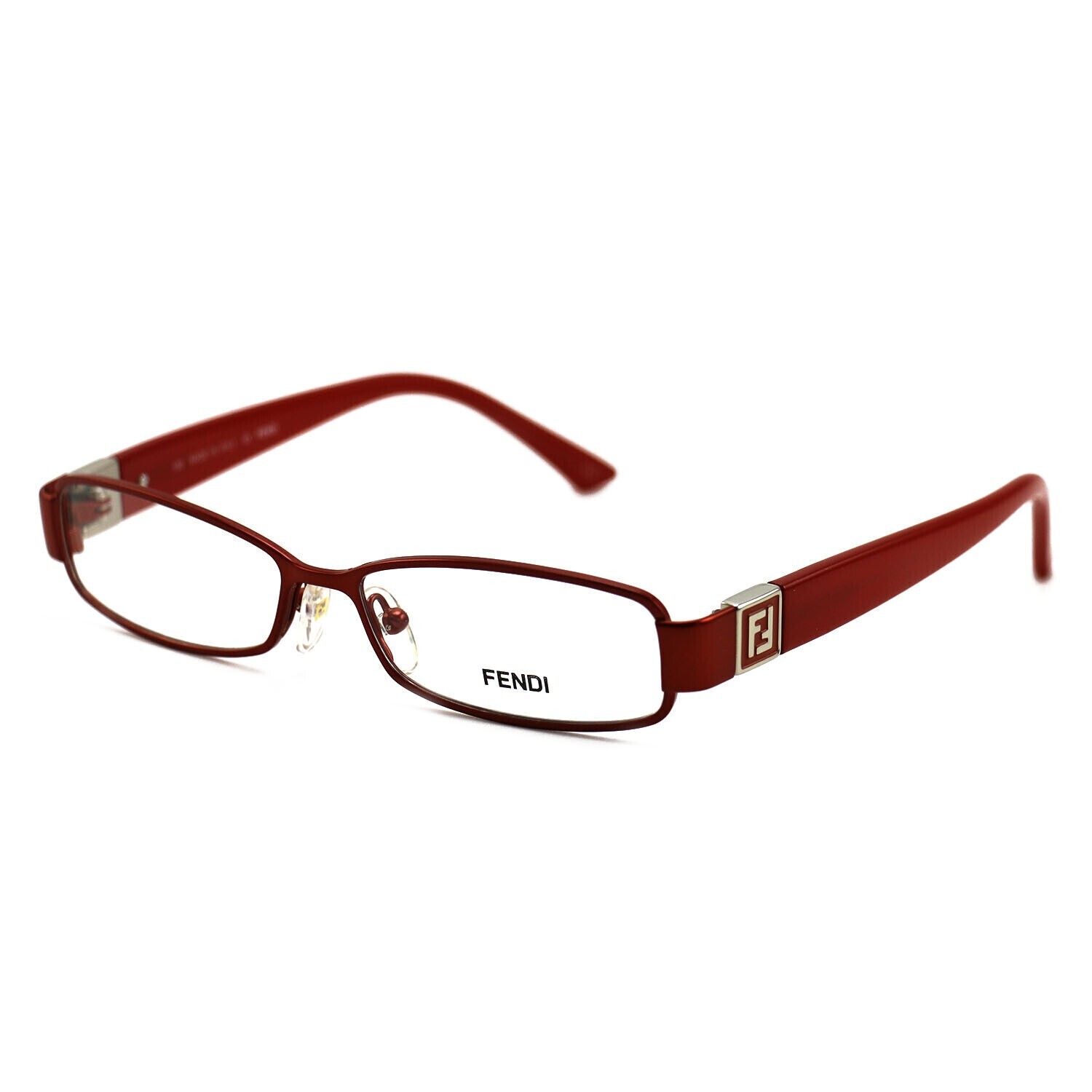 Fendi Womens F904 618 Red Coral Rectangular Eyeglasses