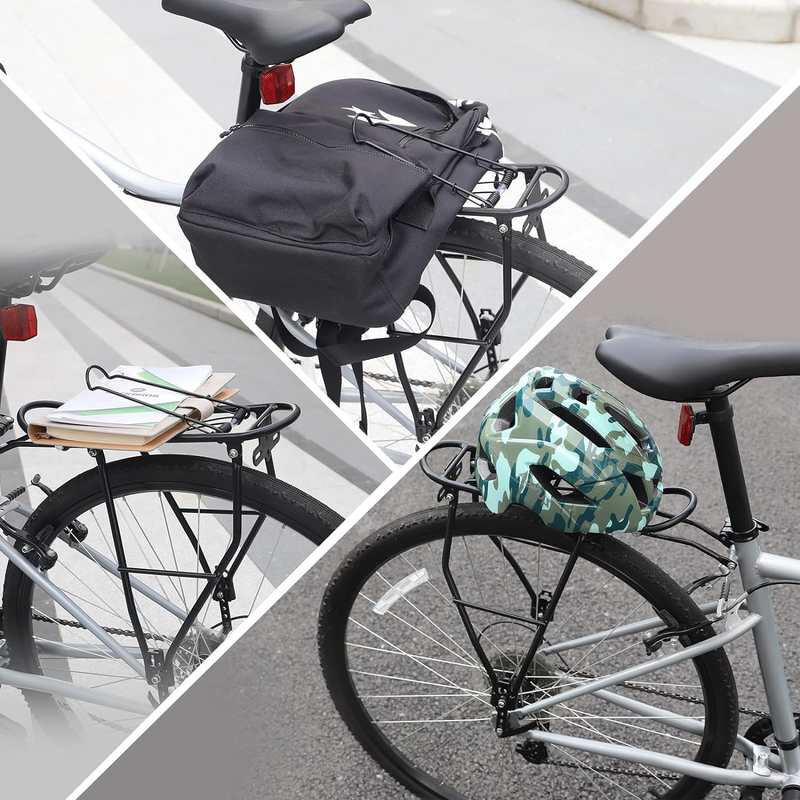 Lightweight Rear Bike Rack Aluminum Alloy Bicycle Cargo Rack Adjustable for 24-2