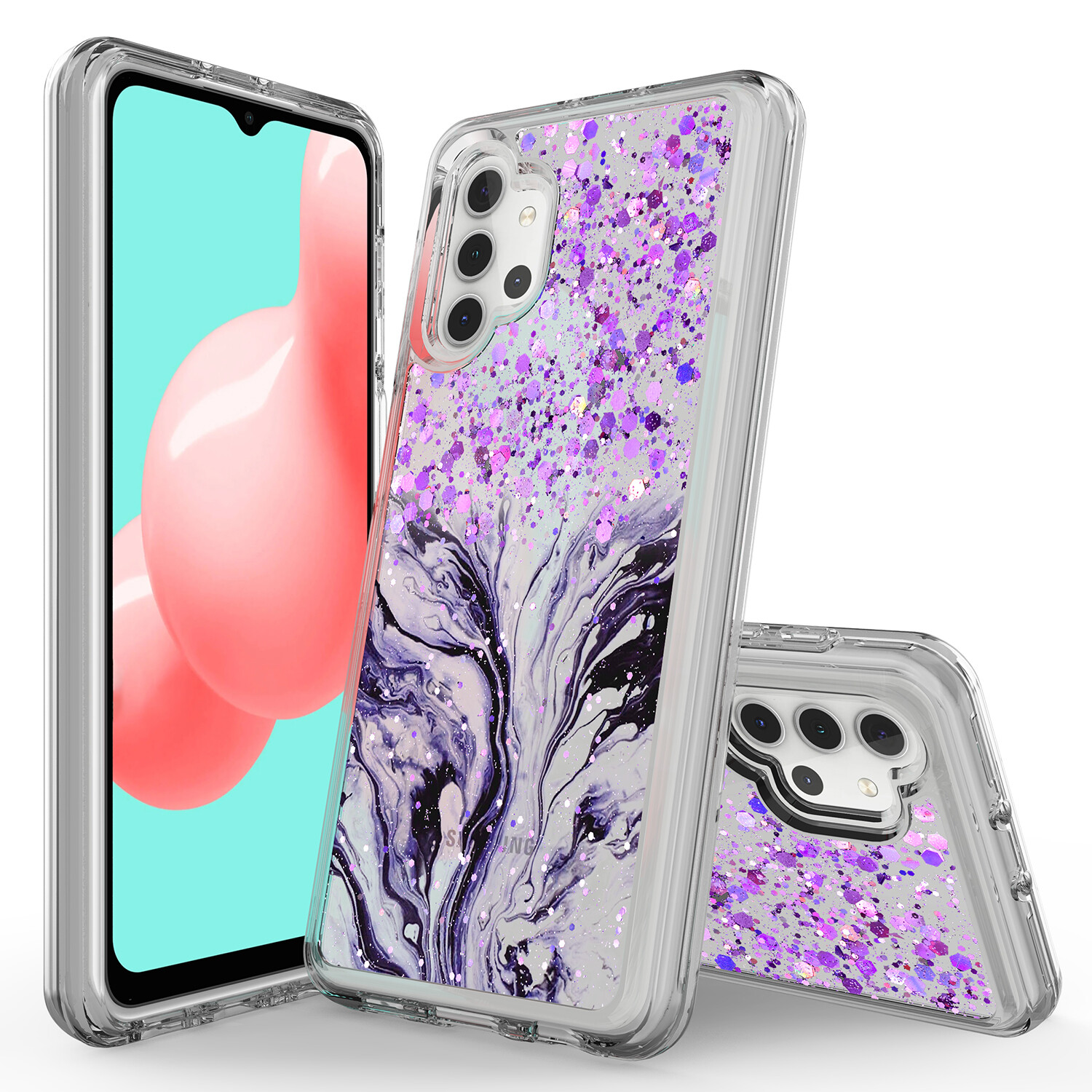 For Samsung Galaxy A32 5G Two-Layer Shinning Glitter Sparkle