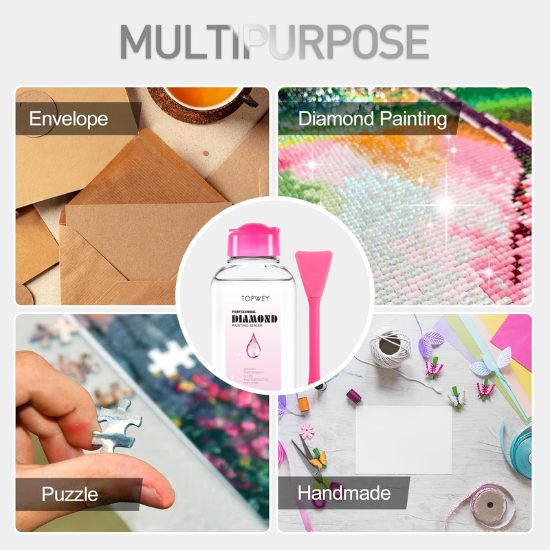 Diamond Painting Sealer,  Diamond Painting Adhesive with Applicator Helps retain